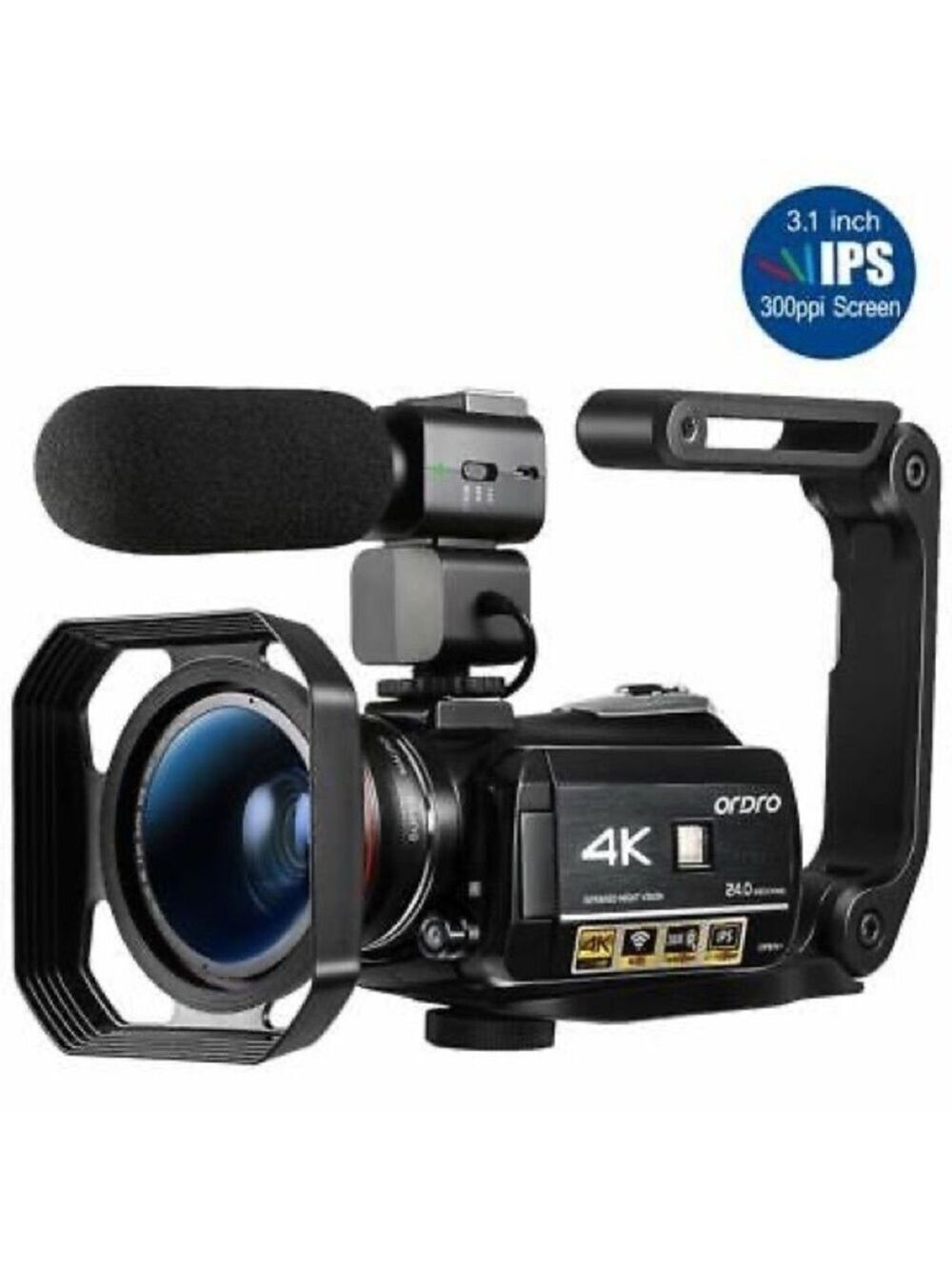 ORDRO AC3 Camcorder Ultra HD 4k Camcorder Microphone 1080P 60fps Digital Zoom